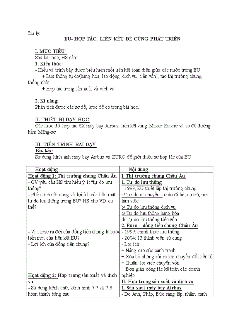 image for page Địa lý EU HỢP TÁC LIÊN KẾT ĐỂ CÙNG PHÁT TRIỂN