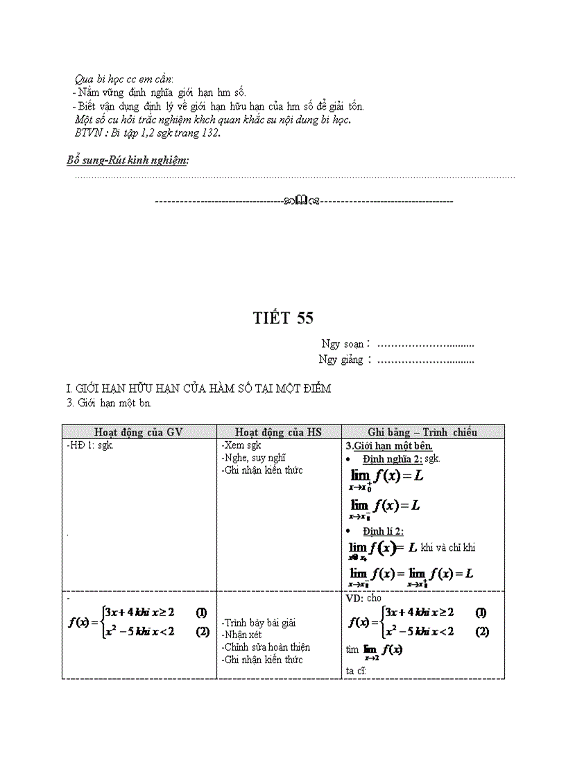 image for page Đại số GIỚI HẠN CỦA HÀM SỐ