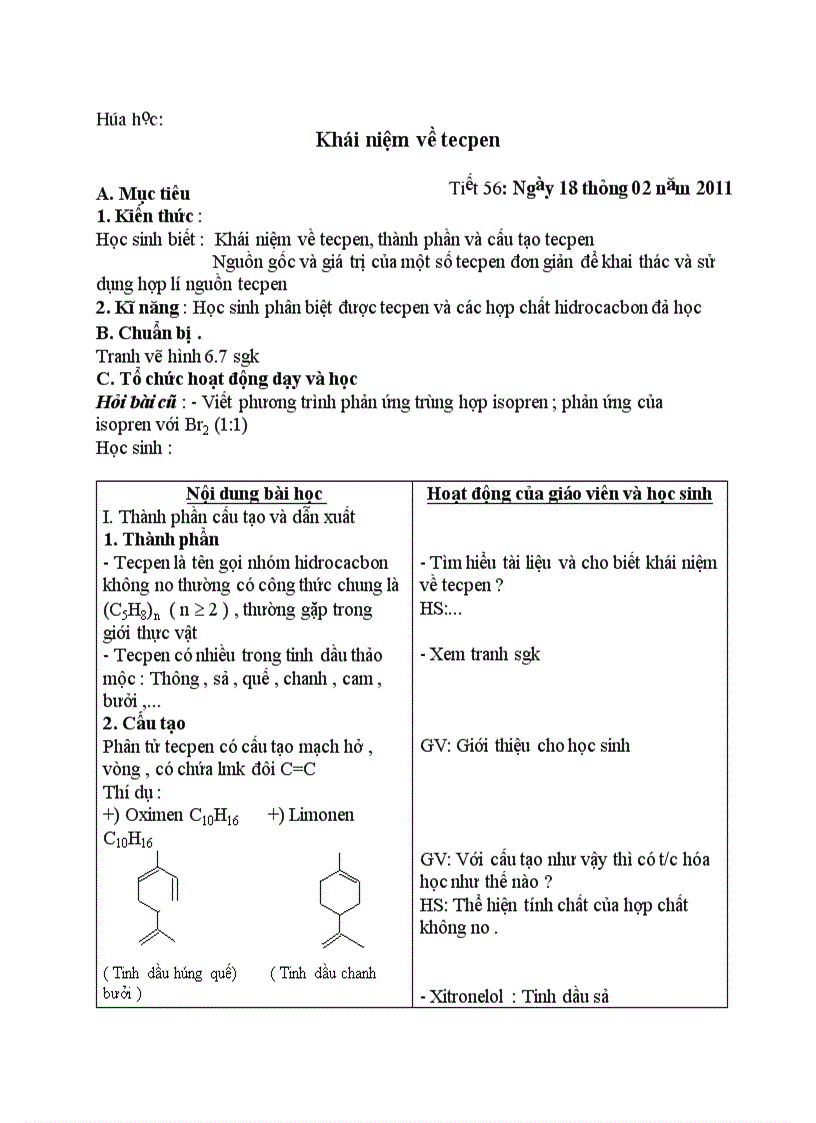 image for page Hóa học Khái niệm về tecpen