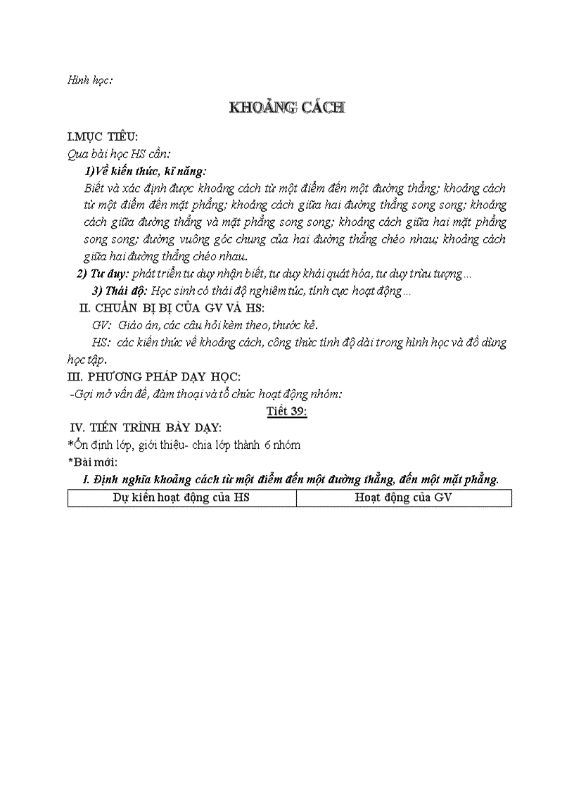 image for page Hình học KHOẢNG CÁCH