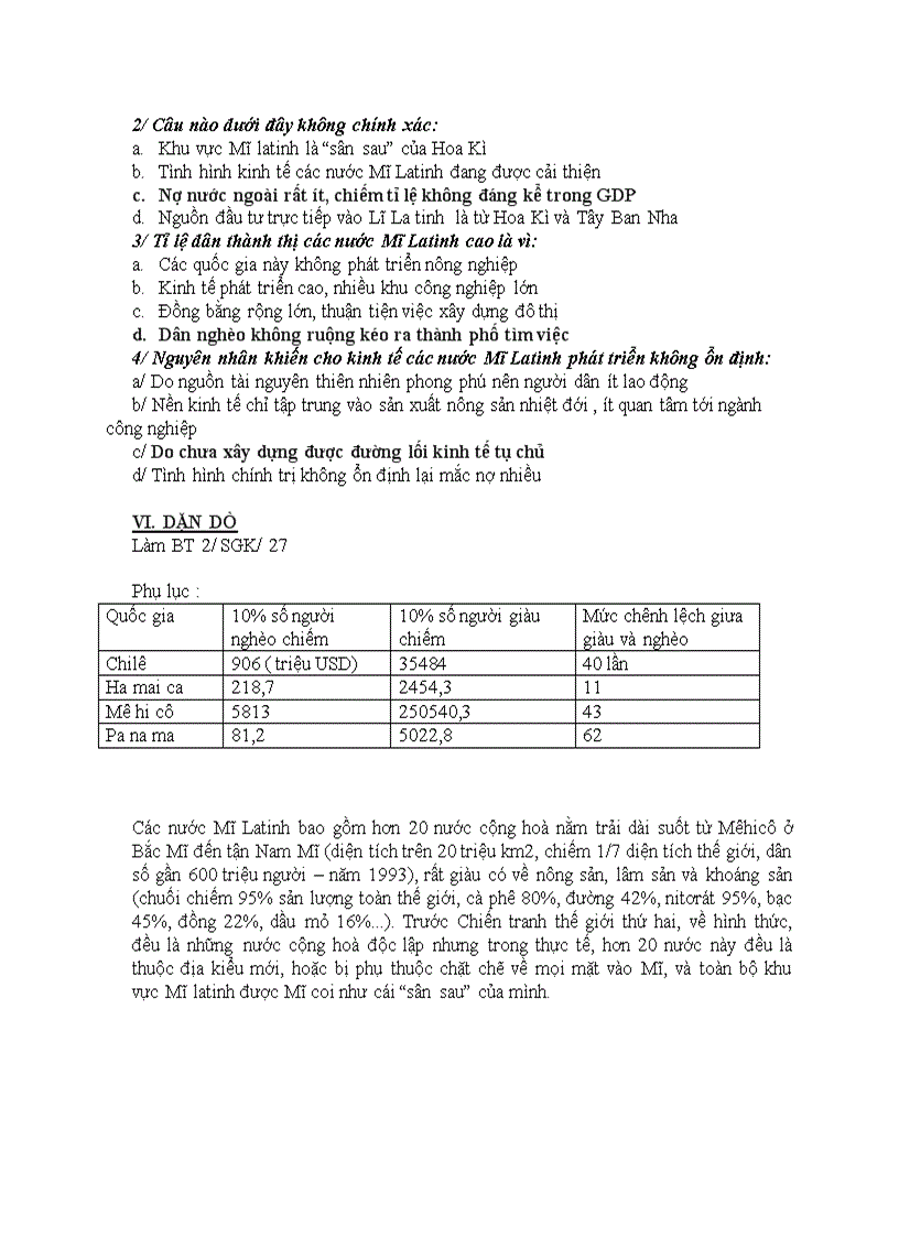 image for page Địa lý MỘT SỐ VẤN ĐỀ CỦA MĨ LA TINH