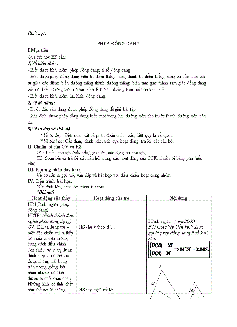 image for page Hình học PHÉP ĐỒNG DẠNG