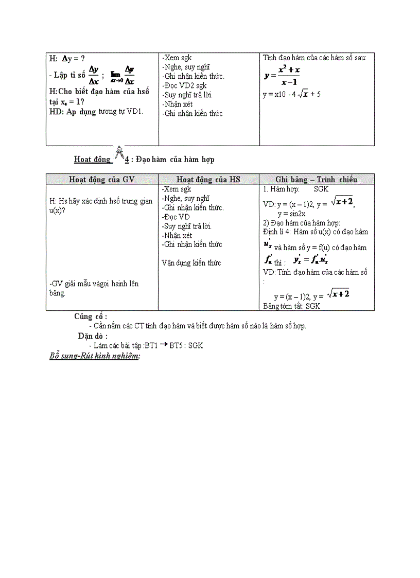 image for page Đại số QUY TẮC TÍNH ĐẠO HÀM