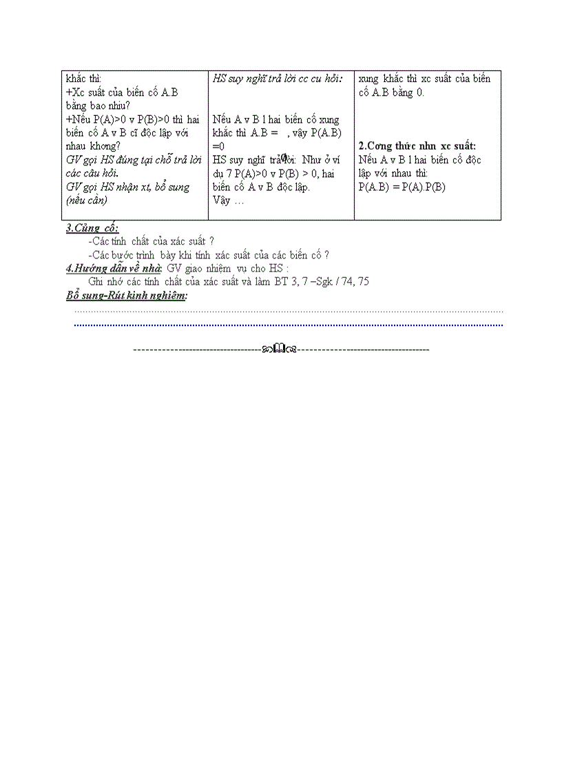 image for page Đại số XÁC SUẤT CỦA BIẾN CỐ