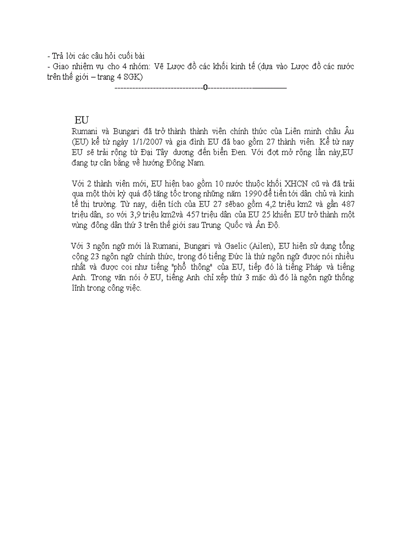 image for page Địa lý XU HƯỚNG TOÀN CẦU HOÁ KHU VỰC HOÁ KINH TẾ