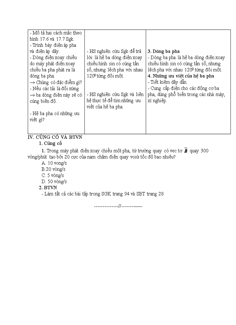 image for page Vật lý MÁY PHÁT ĐIỆN XOAY CHIỀU BA PHA