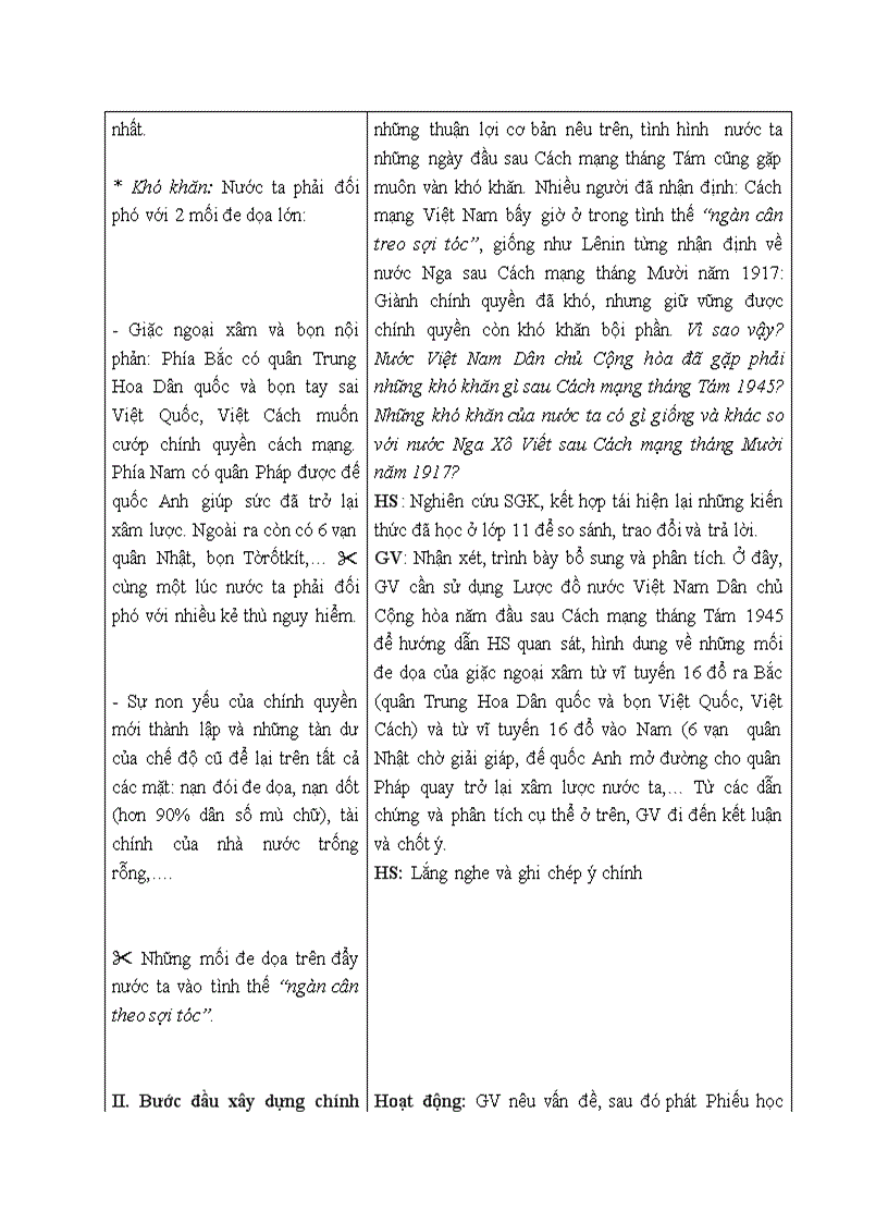 Lịch sử NƯỚC VIỆT NAM DÂN CHỦ CỘNG HÒA TỪ NGÀY 2 9 1945 ĐẾN TRƯỚC NGÀY 19 12 1946