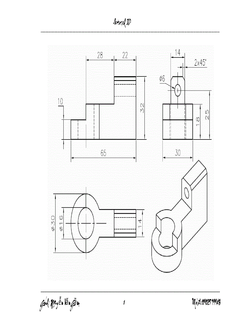 Bài tập AutoCad 3d