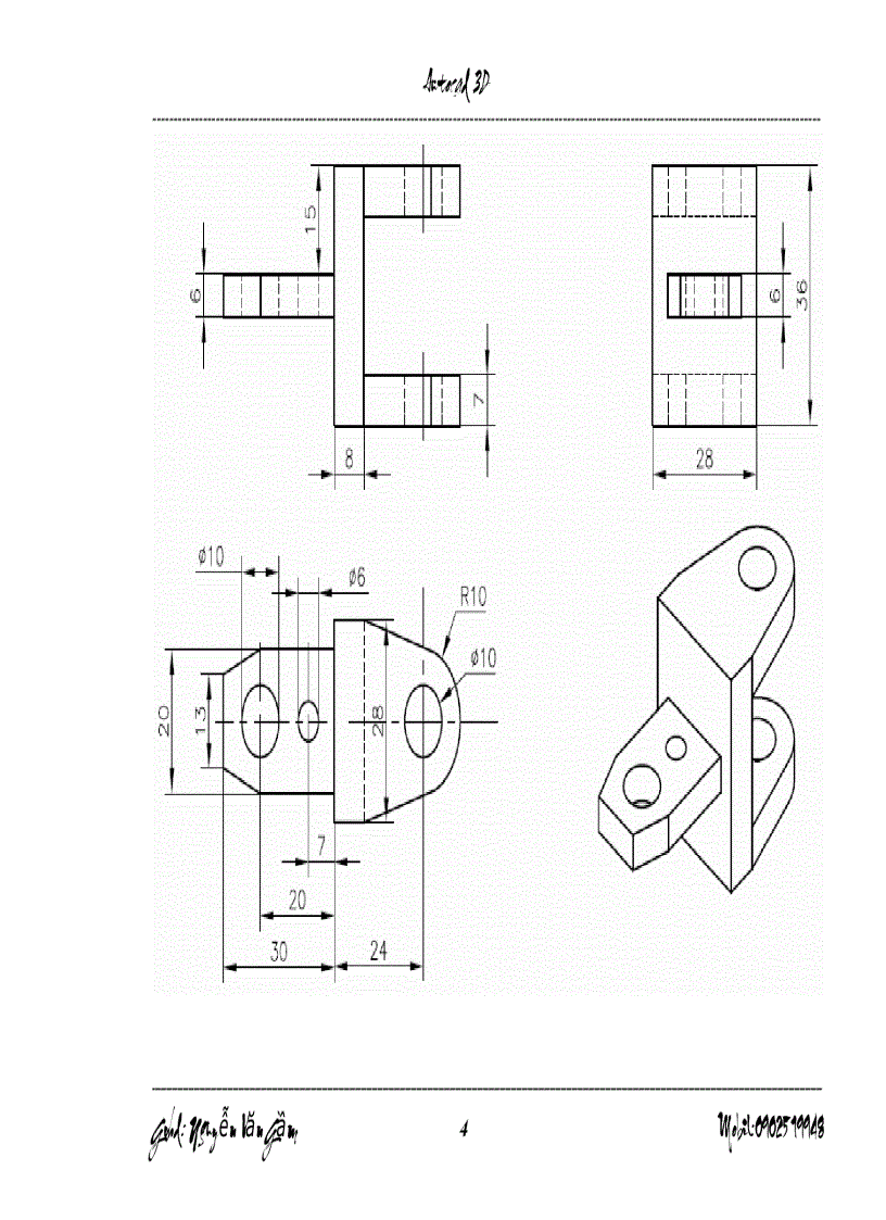 Bài tập AutoCad 3d