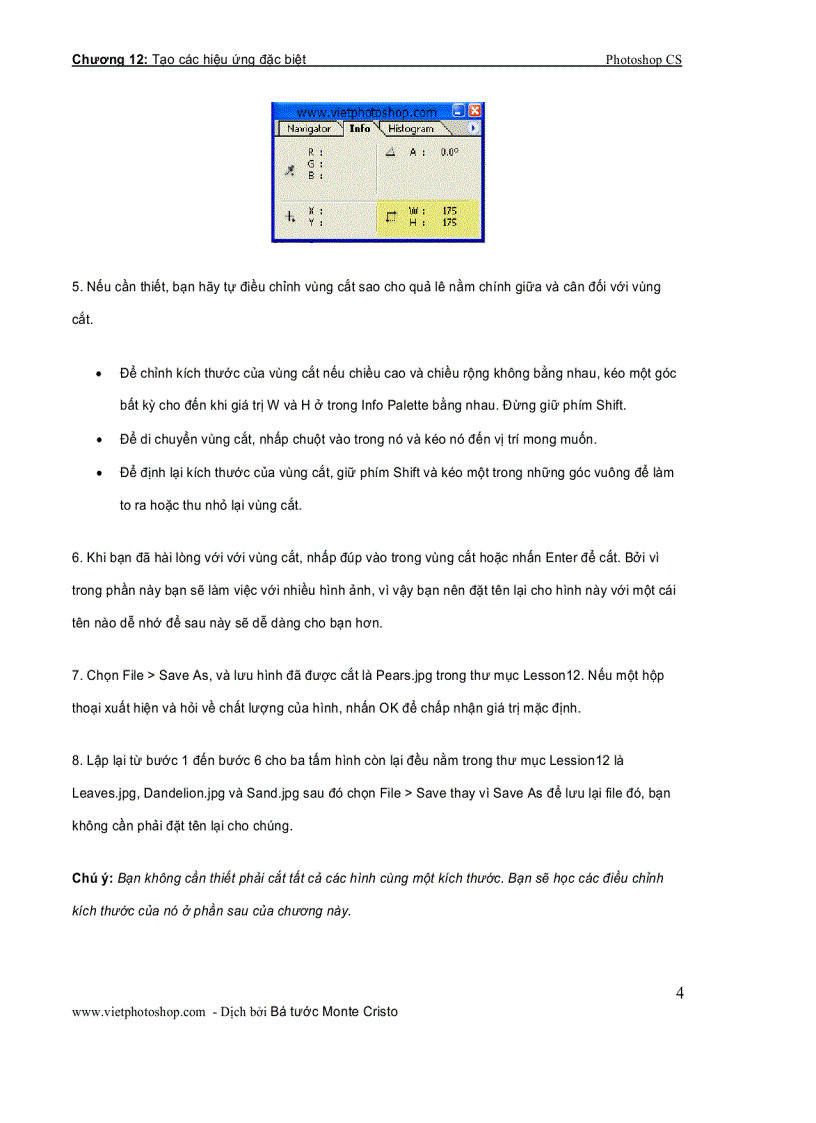 image for page Tạo các hiệu ứng đặc biệt