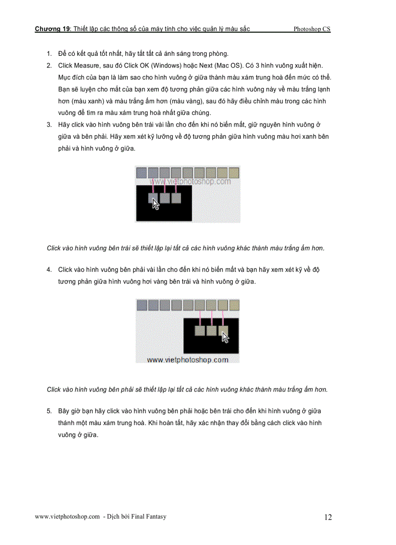 image for page Thiết lập các thông số của máy tính cho việc quản lý màu sắc