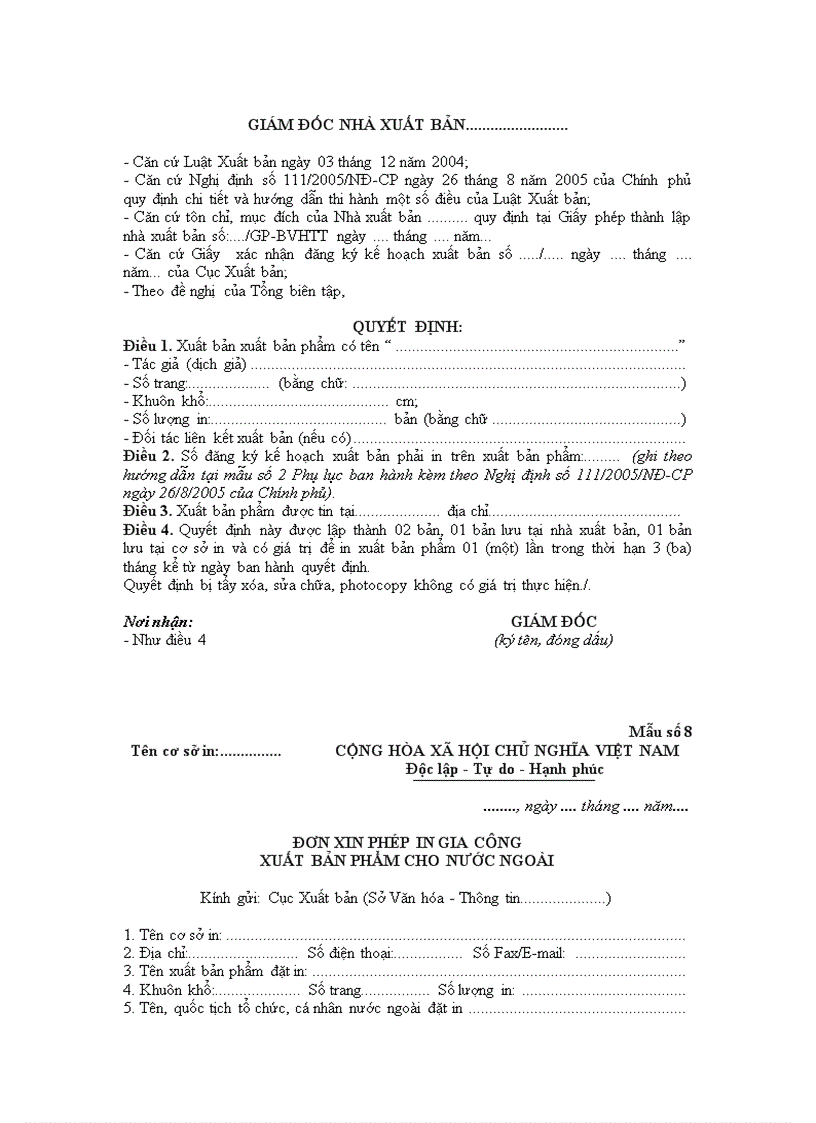 image for page 17 mẫu giấy phép đơn xin phép giấy xác nhận đăng ký tờ khai nộp lưu chiểu sử dụng trong hoạt động xuất bản