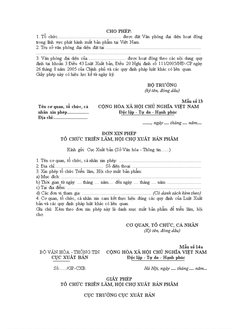 image for page 17 mẫu giấy phép đơn xin phép giấy xác nhận đăng ký tờ khai nộp lưu chiểu sử dụng trong hoạt động xuất bản