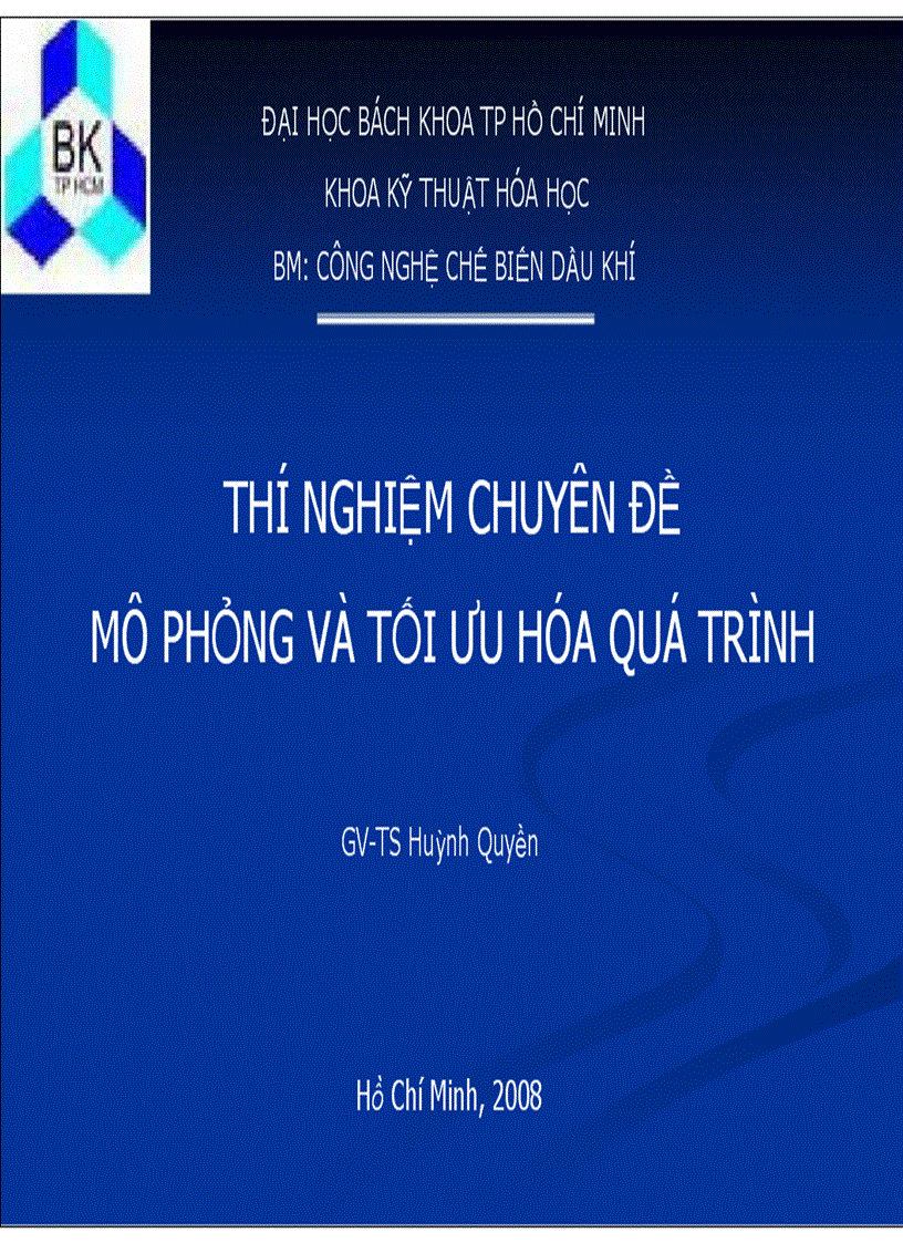 image for page Thí nghiệm Chuyên đề mô phỏng và tối ưu hóa quá trình