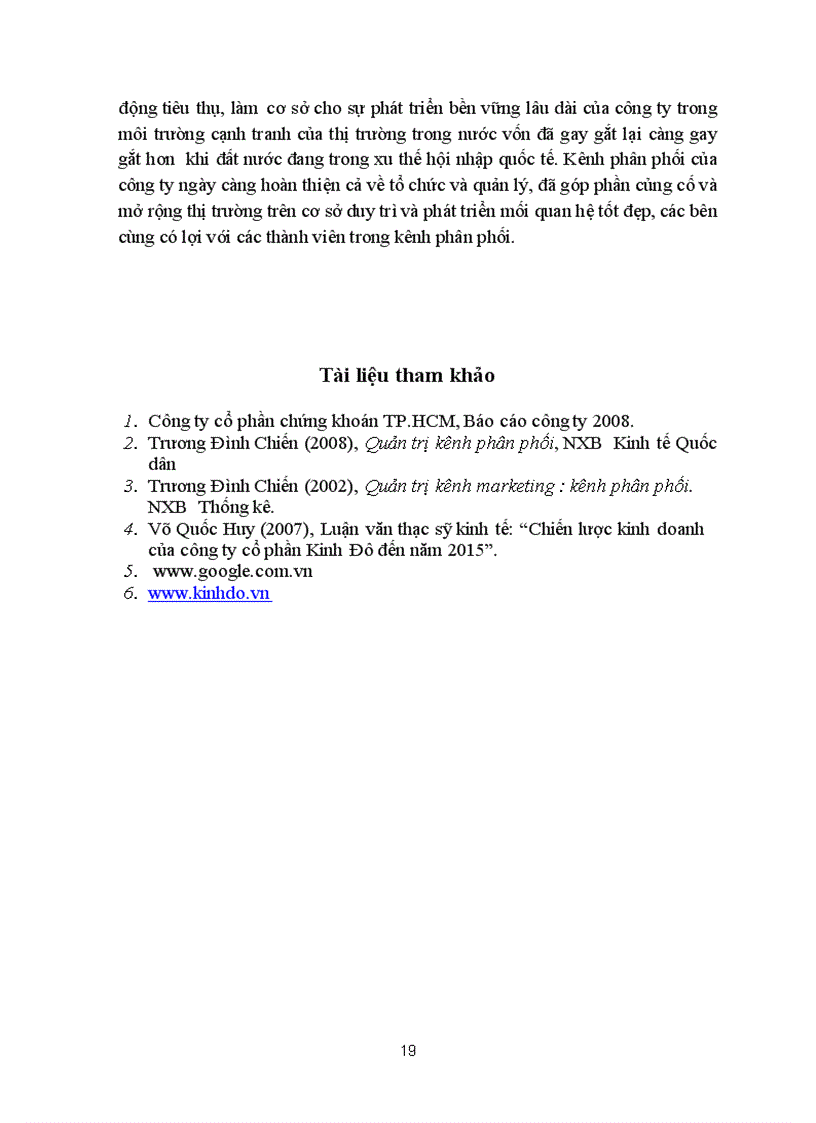 image for page Thực trạng điều hành kênh phân phối của công ty cổ phần Kinh Đô