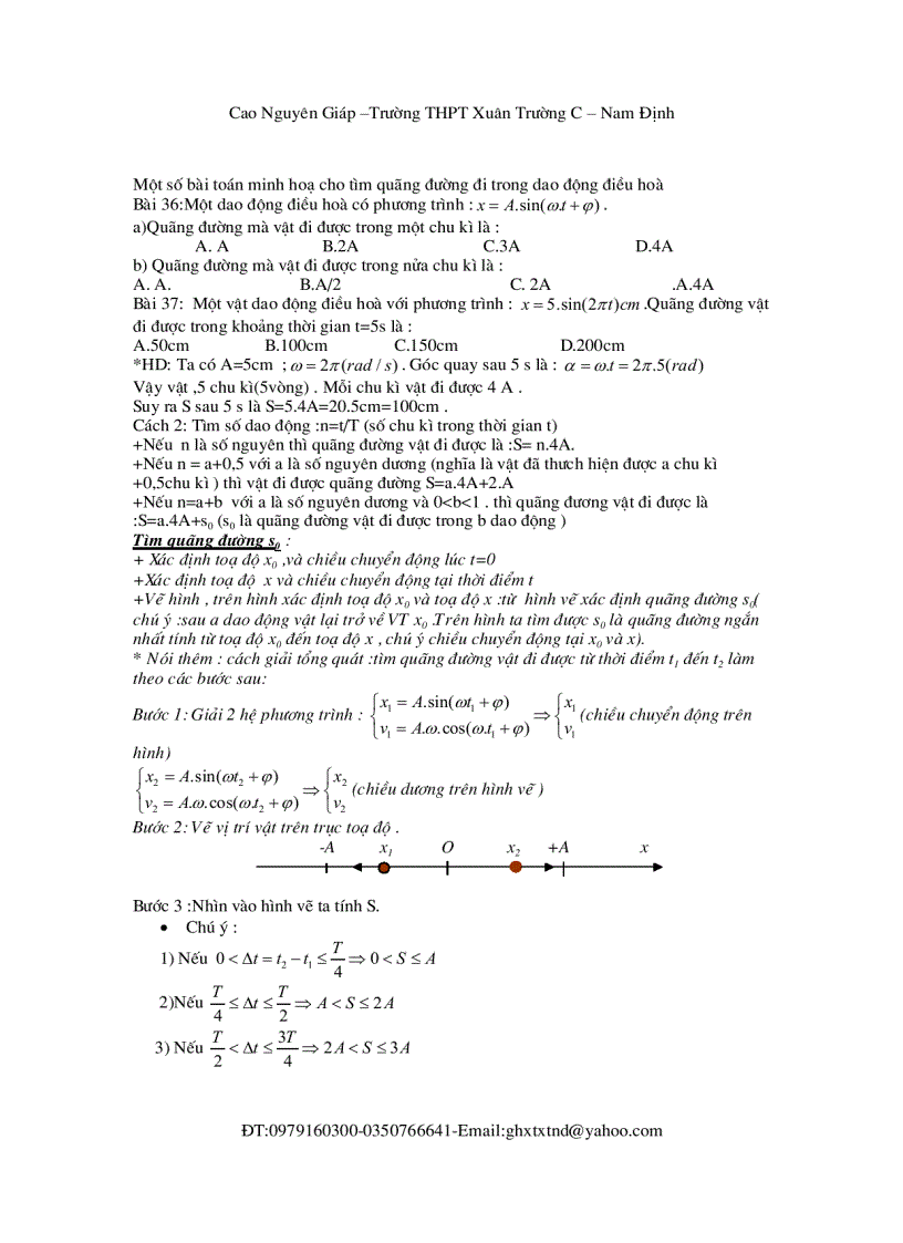 image for page Tìm quãng đường trong dao động điều hòa