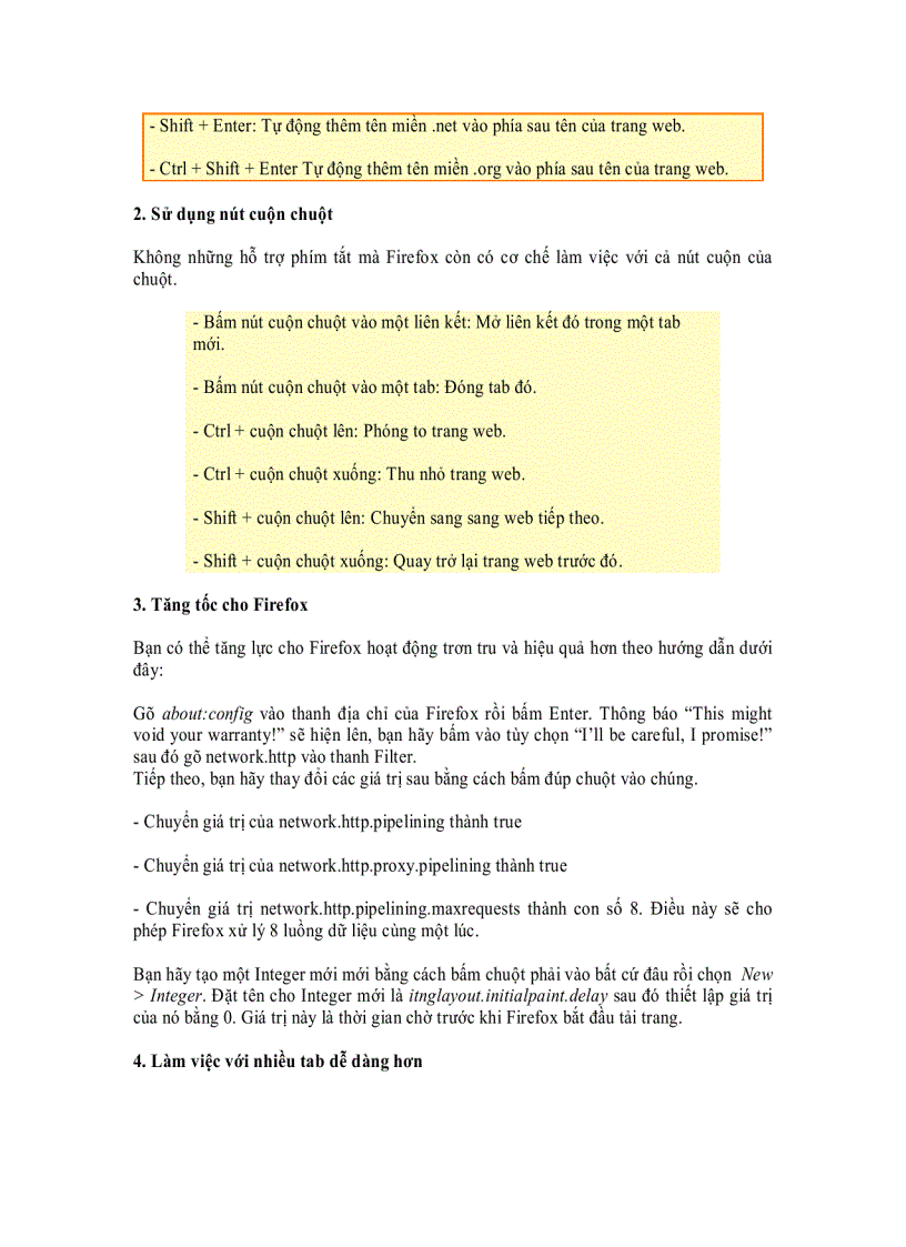 image for page Thủ thuật giúp làm việc hiệu quả hơn với Firefox