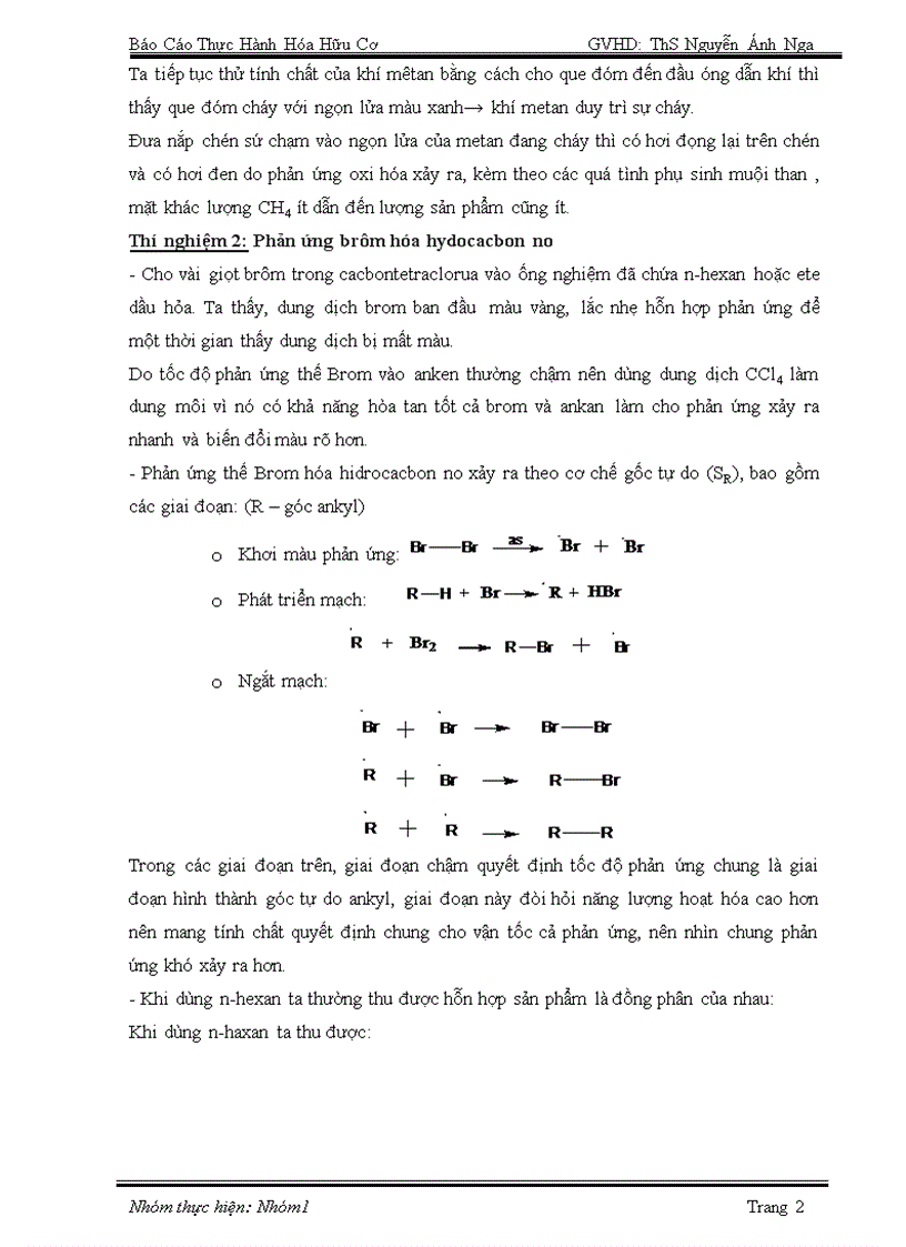 image for page Báo cáo thực hành hoá hữu cơ Hydrocacbon và dẫn xuất halogen