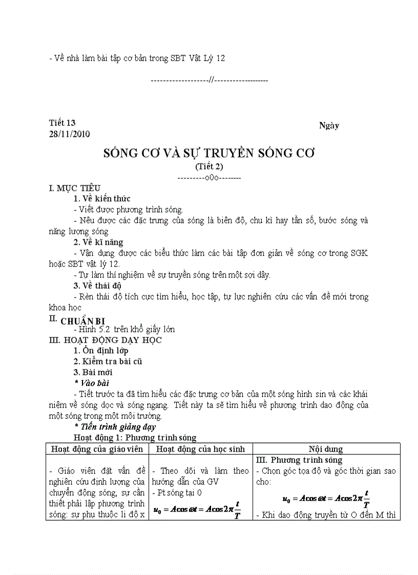 image for page Vật lý SÓNG CƠ VÀ SỰ TRUYỀN SÓNG CƠ