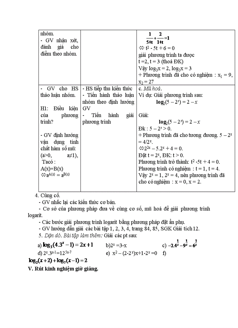 image for page Giải tích PHƯƠNG TRÌNH MŨ VÀ PHƯƠNG TRÌNH LÔGARIT