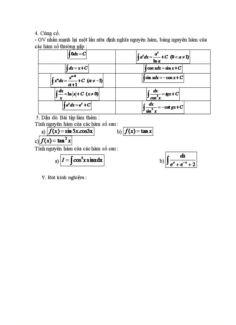 image for page Giải tích BÀI TẬP NGUYÊN HÀM