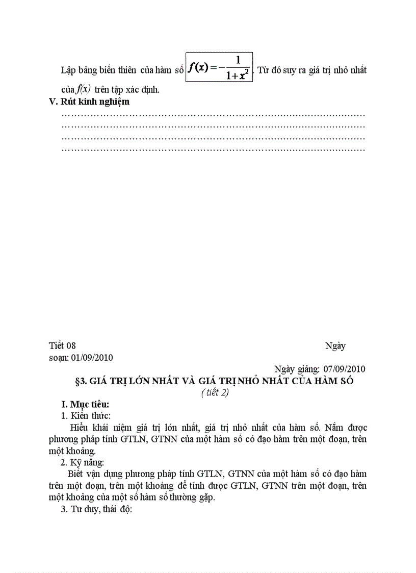 image for page Giải tích GIÁ TRỊ LỚN NHẤT VÀ GIÁ TRỊ NHỎ NHẤT CỦA HÀM SỐ