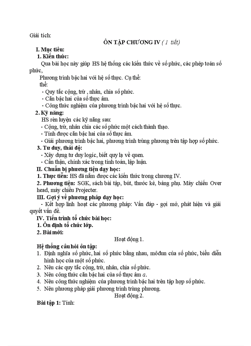 image for page Giải tích ÔN TẬP CHƯƠNG IV