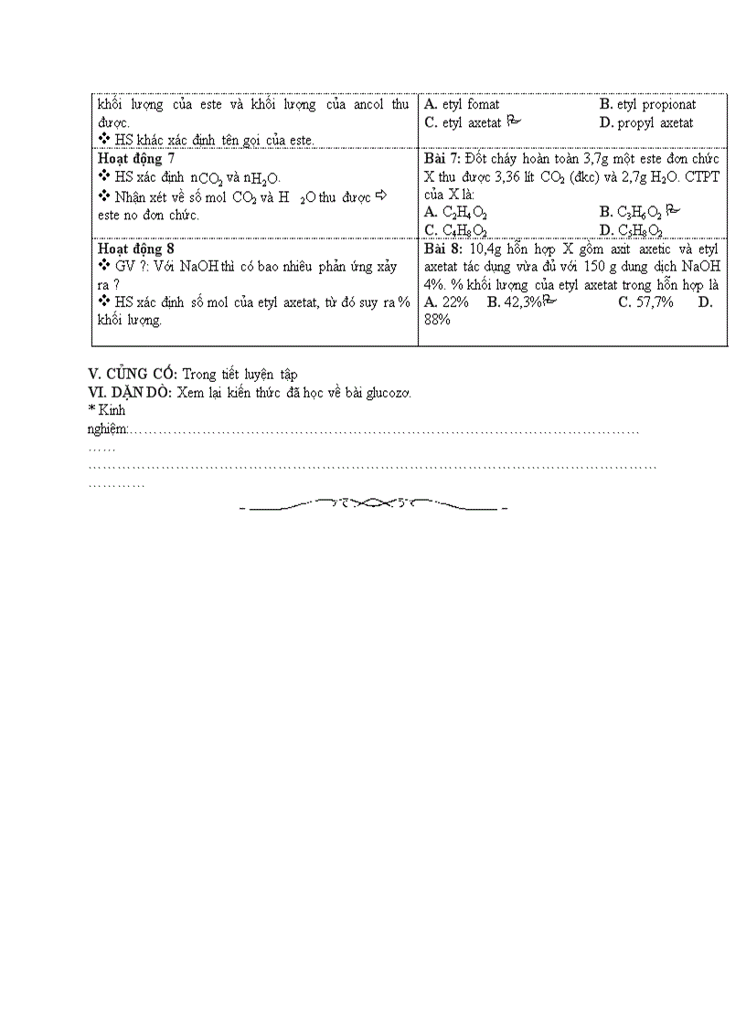 image for page Hóa học LUYỆN TẬP ESTE VÀ CHẤT BÉO