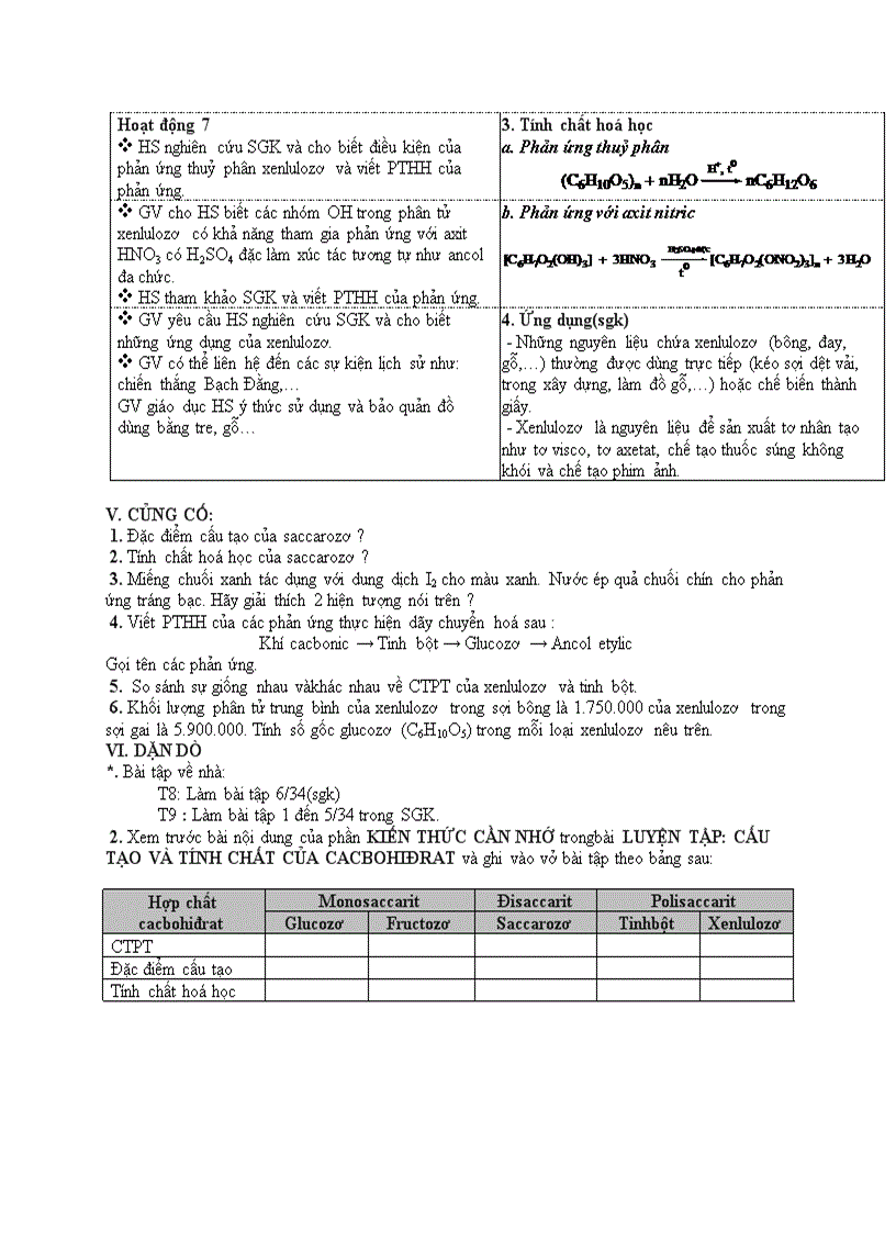 image for page Hóa học SACCAROZƠ TINH BỘT VÀ XENLULOZƠ