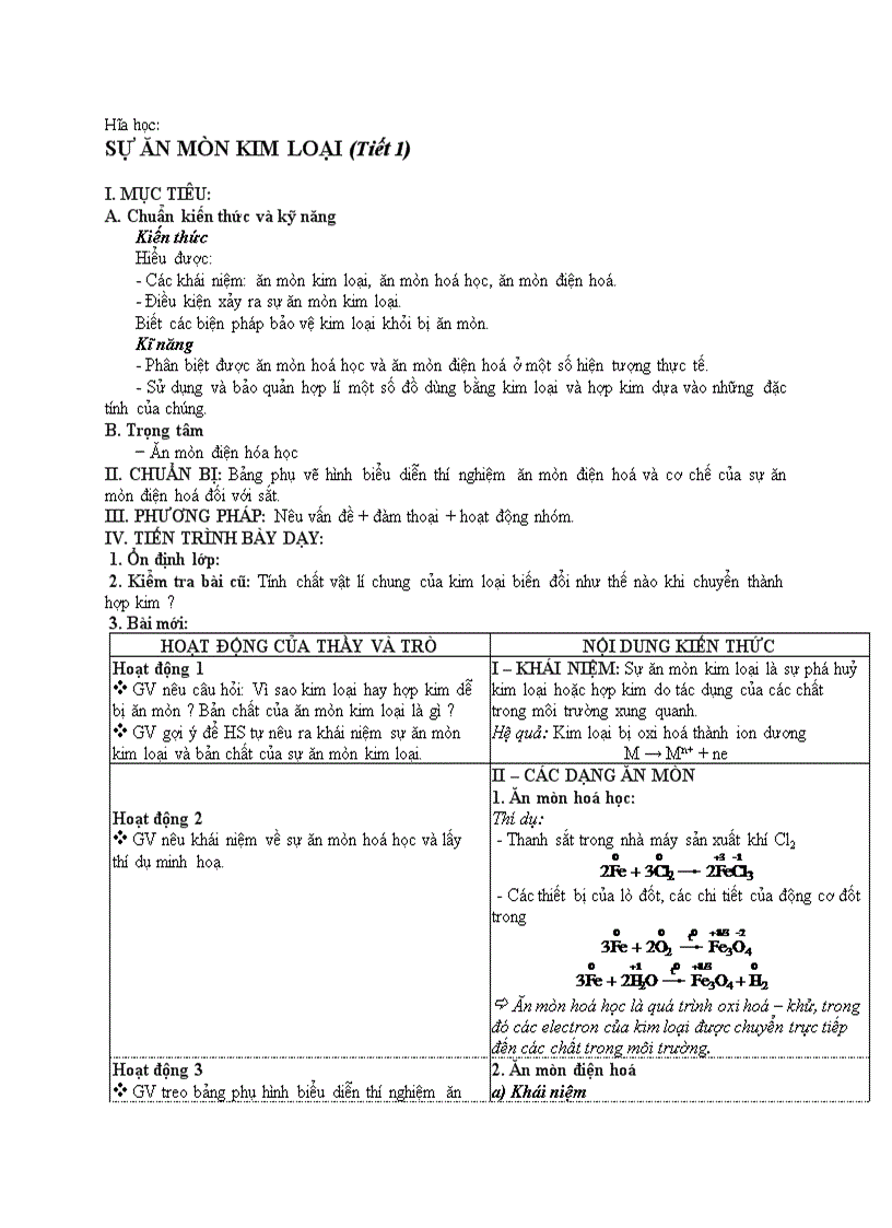 image for page Hóa học SỰ ĂN MÒN KIM LOẠI