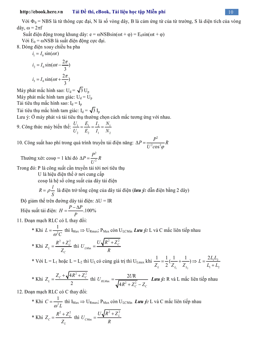 image for page Tóm tắt kiến thức Công thức Đáp án Trắc nghiệm Vật lý 12