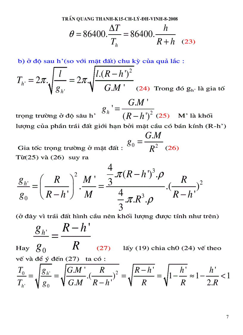 image for page CM công thức tính vận tốc lực căng dây của Con lắc đơn