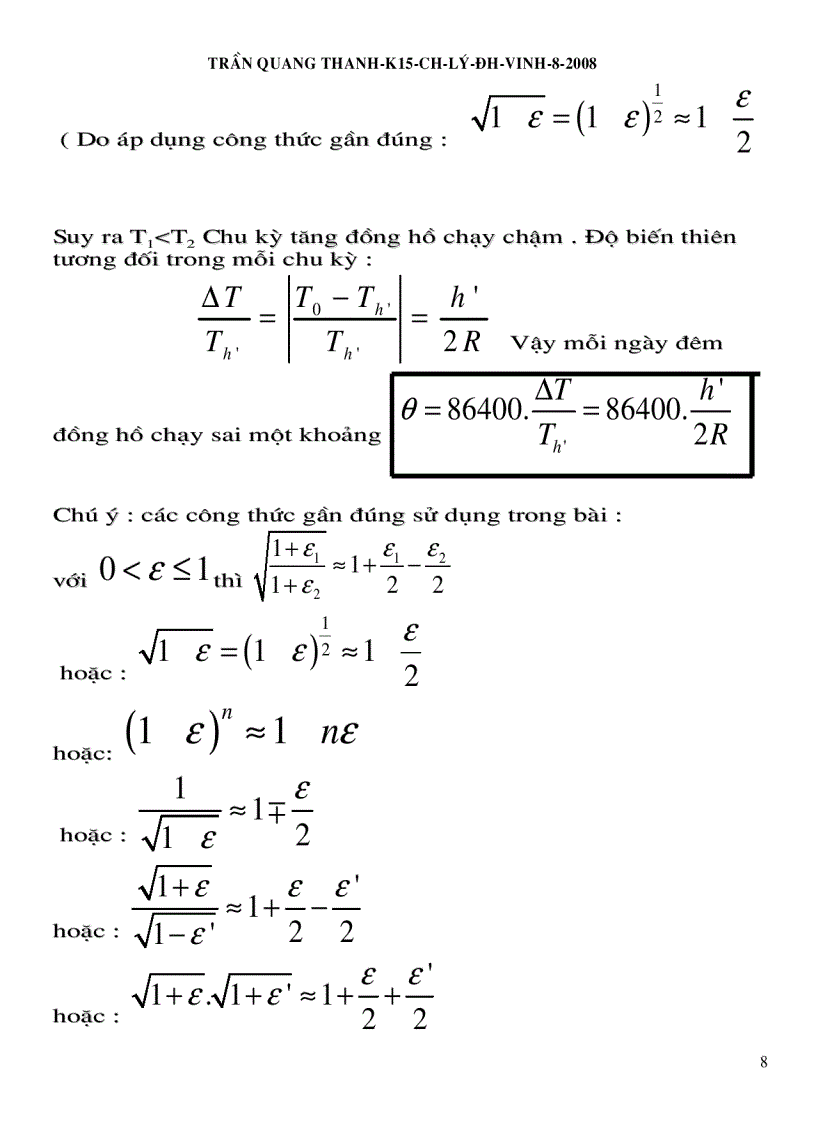 image for page CM công thức tính vận tốc lực căng dây của Con lắc đơn
