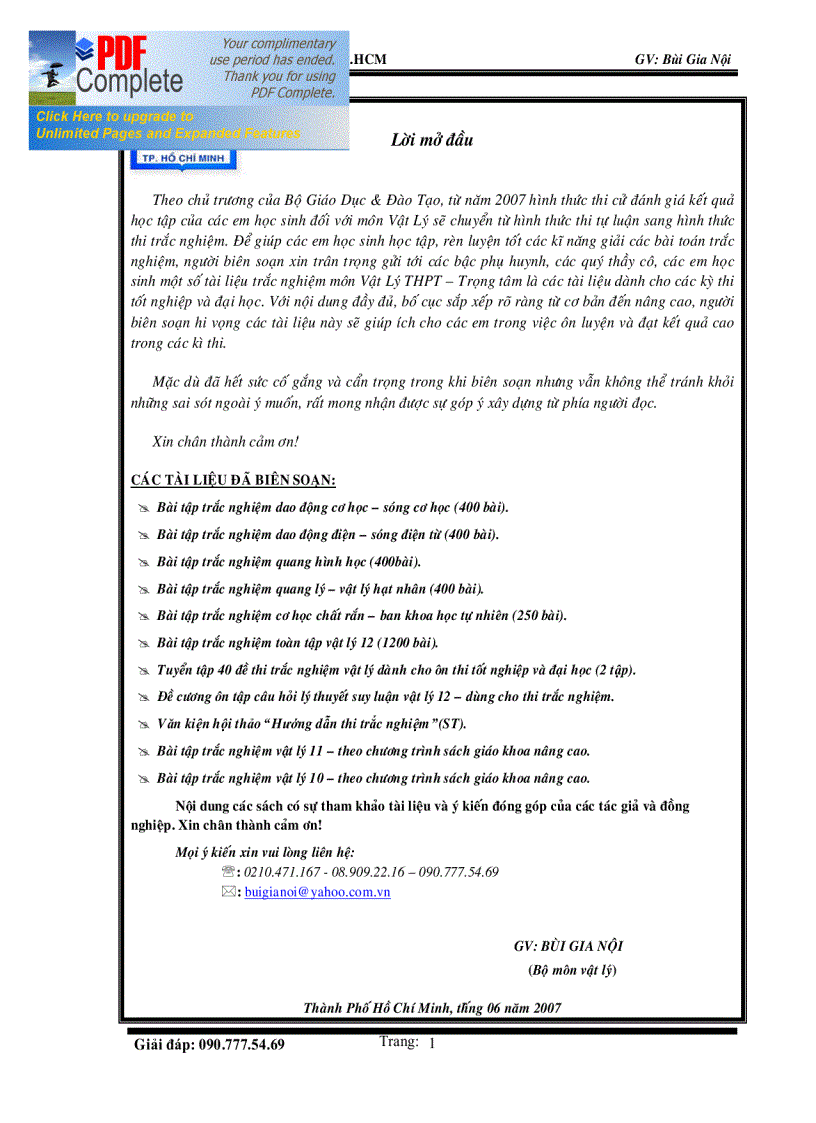 image for page Luyện thi ĐH chương Cơ học vật rắn