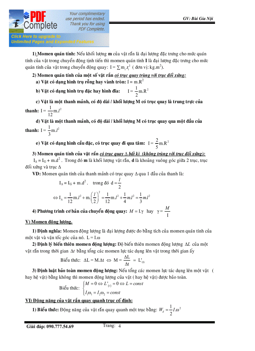 image for page Luyện thi ĐH chương Cơ học vật rắn