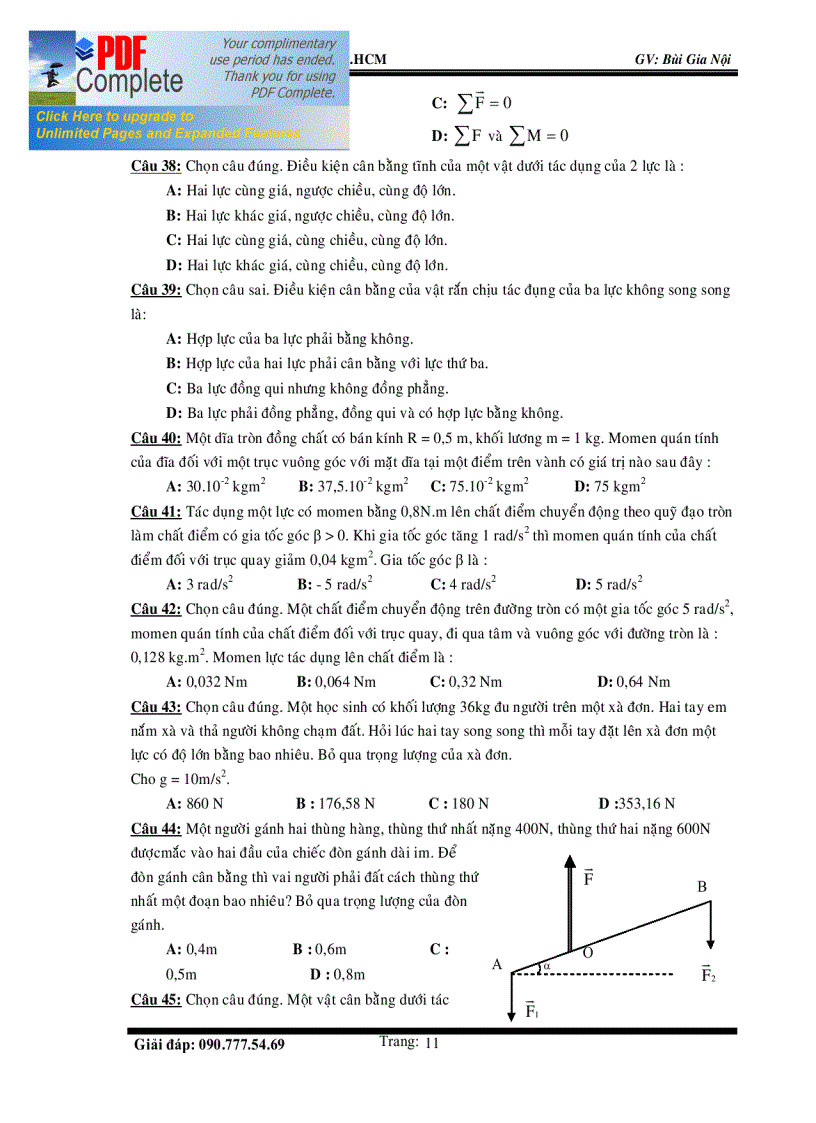 image for page Luyện thi ĐH chương Cơ học vật rắn