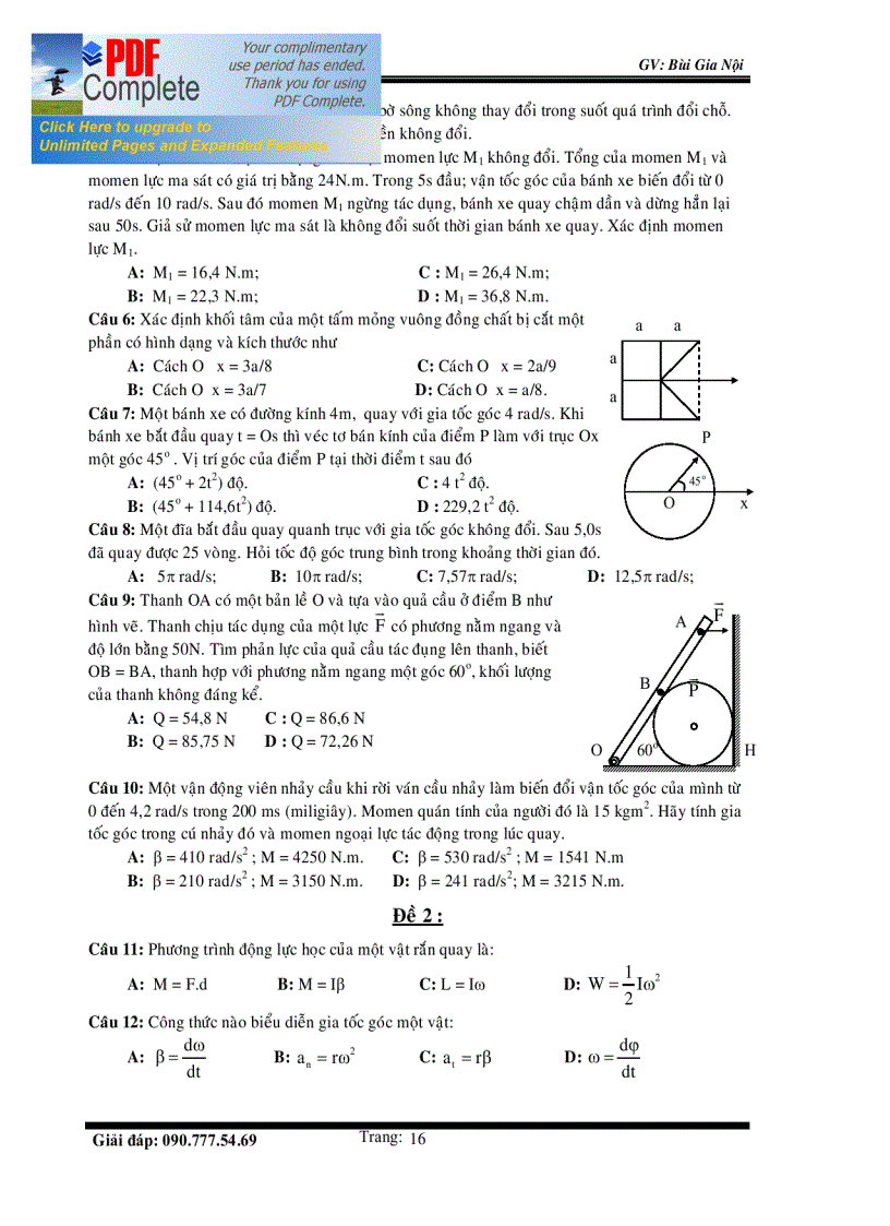 image for page Luyện thi ĐH chương Cơ học vật rắn