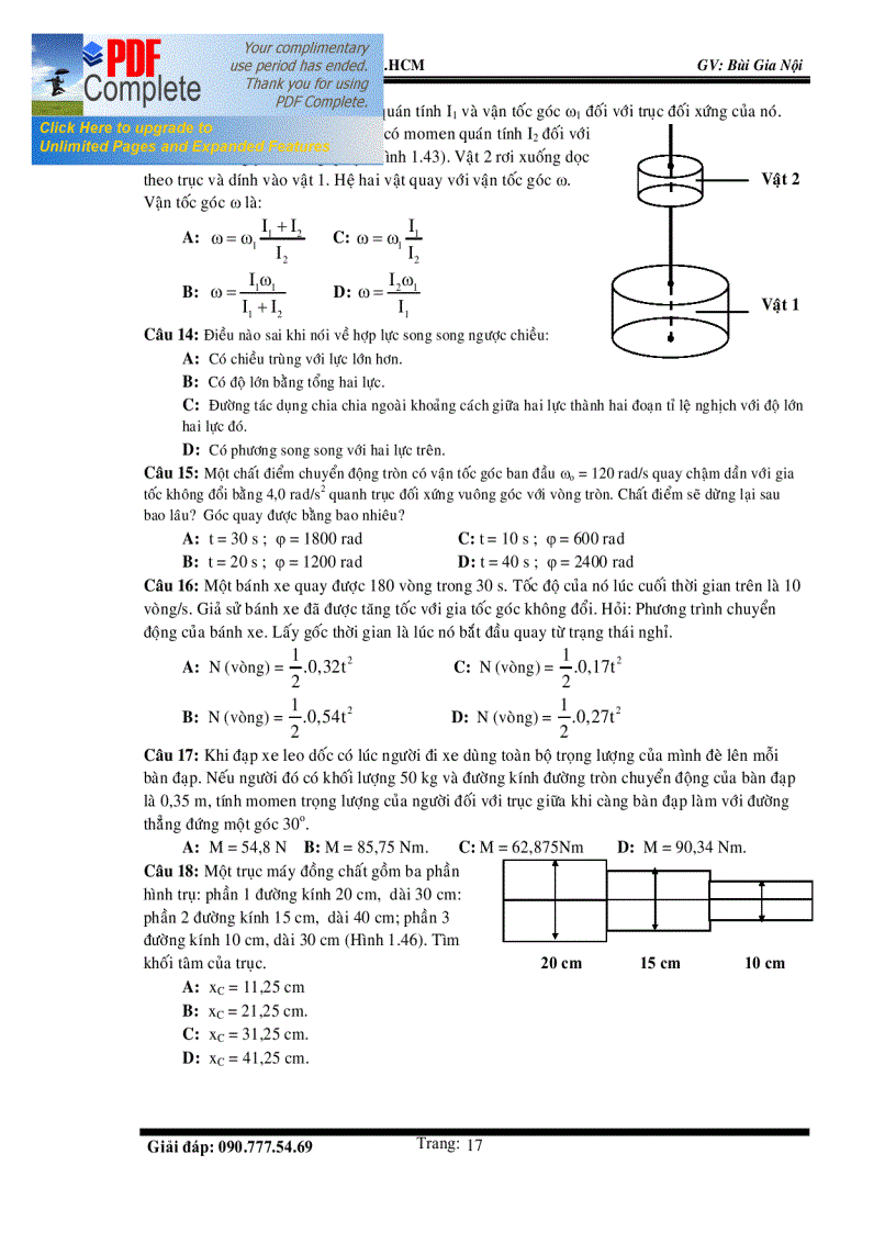 image for page Luyện thi ĐH chương Cơ học vật rắn