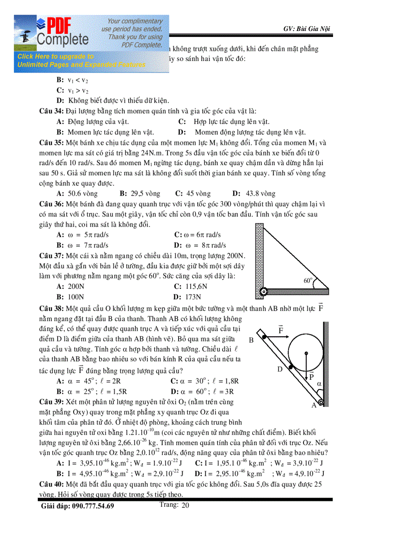 image for page Luyện thi ĐH chương Cơ học vật rắn
