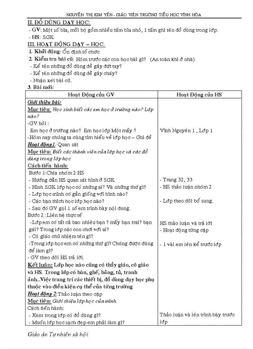 image for page Tự nhiên Xã hội lớp 1