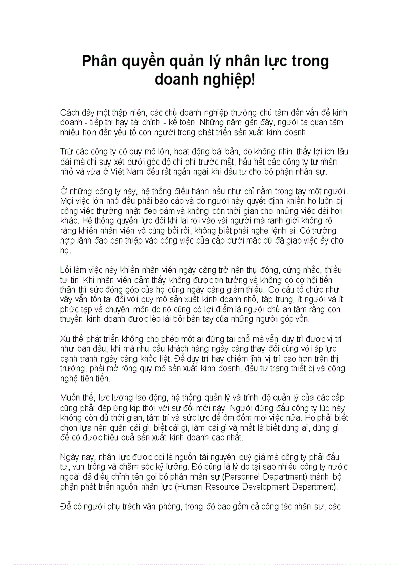 image for page Phân quyền quản lý nhân lực trong doanh nghiệp