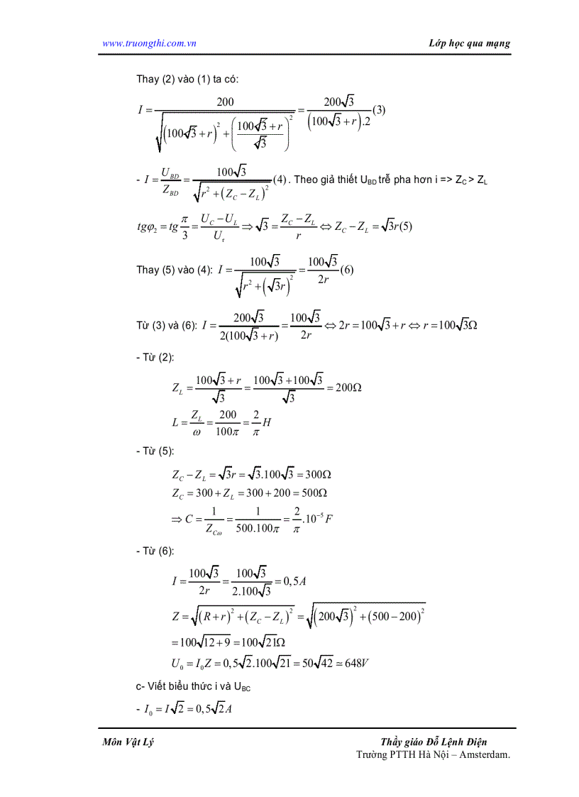 image for page Mạch điện xoay chiều