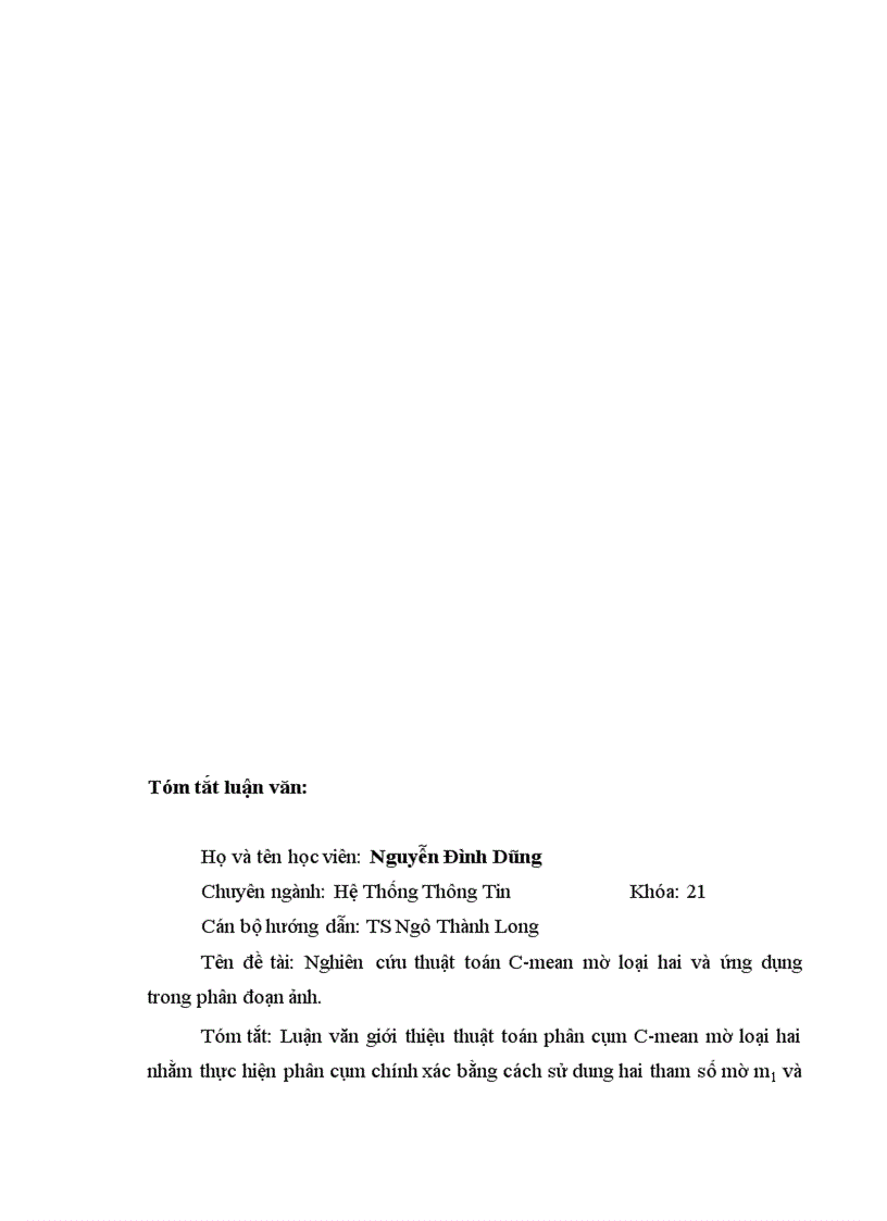 image for page Ứng dụng logic mờ loại 2 trong phân đoạn ảnh