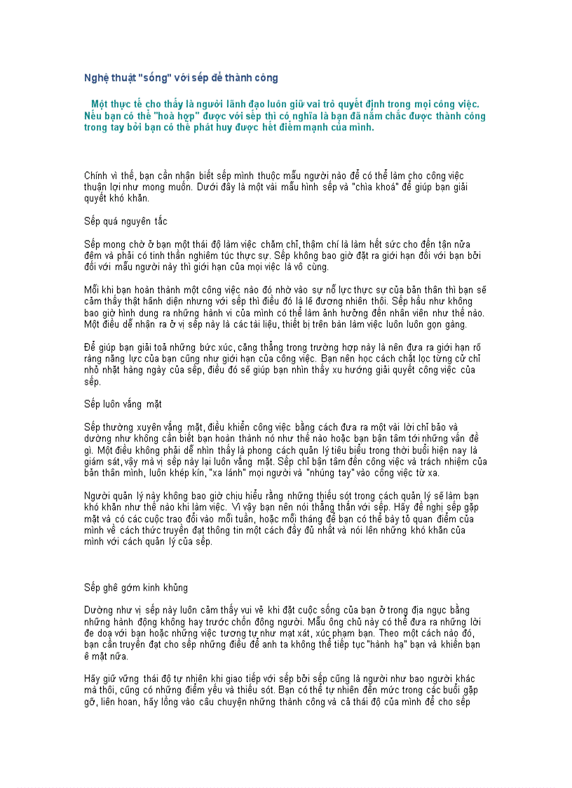 image for page Nghệ thuật sống với sếp để thành công