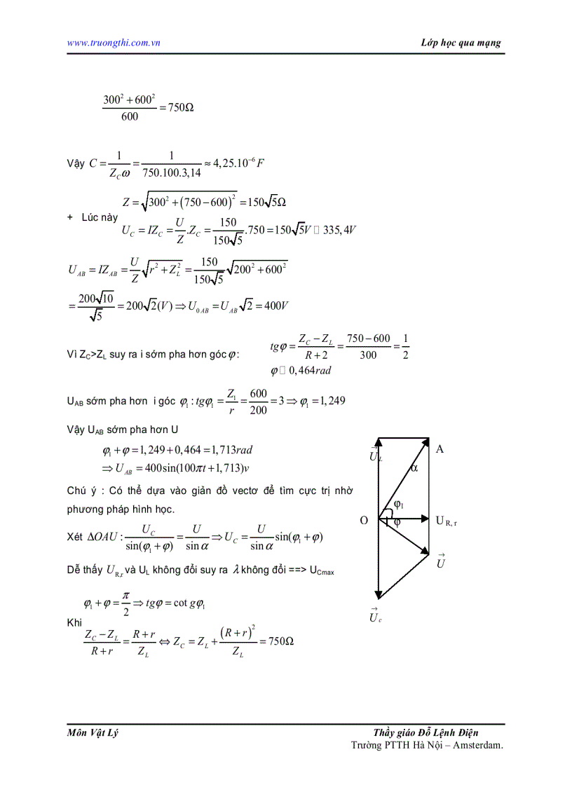 image for page Bài toán Cực trị Điện Xoay Chiều