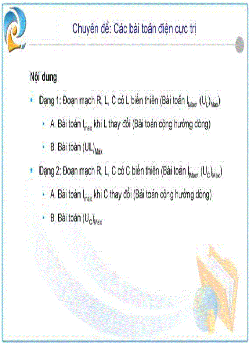 image for page Các Dạng Cực Trị Của Điện Xoay Chiều