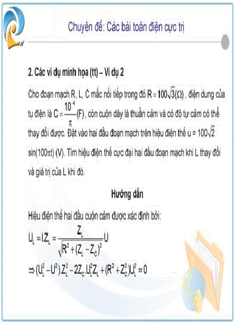 image for page Các Dạng Cực Trị Của Điện Xoay Chiều