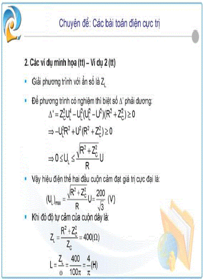 image for page Các Dạng Cực Trị Của Điện Xoay Chiều
