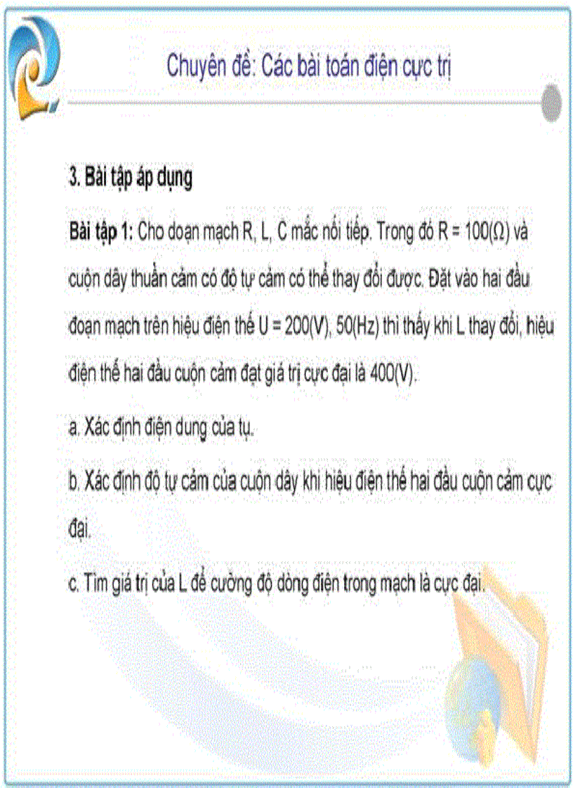 image for page Các Dạng Cực Trị Của Điện Xoay Chiều