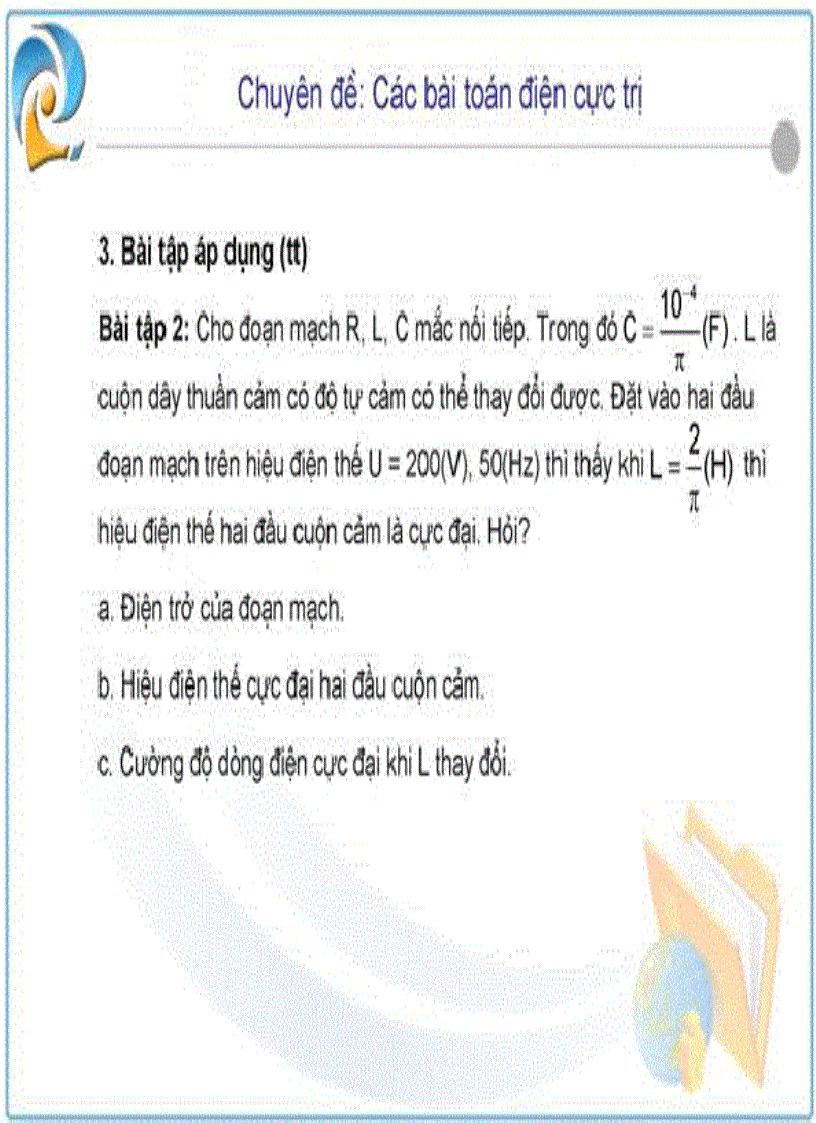 image for page Các Dạng Cực Trị Của Điện Xoay Chiều